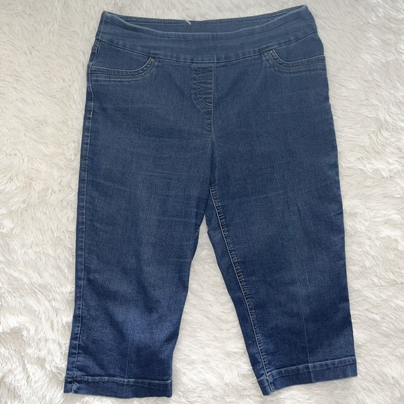 Westbound Cropped Jeans Plus Size 14 Capri Pull On Pants Denim Jeggings Blue - Picture 1 of 11